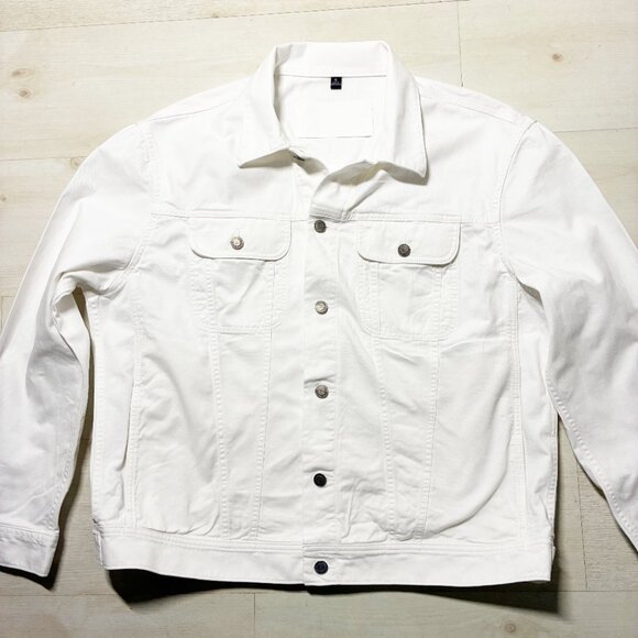 Banana Republic Jace Trucker Jacket in Pure White Size Extra Large - Picture 2 of 7